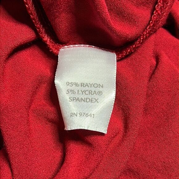 J. JILL Wearever Collection Stretch Rayon Knit Draped Neck Red Sheath Dress - Picture 7 of 7